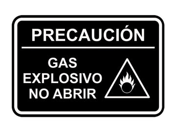 Signs ByLITA Classic Framed Precaución Gas Explosivo - No Abrir Door or Wall Sign Easy Installation | Health And Safety | Building And Hospitality